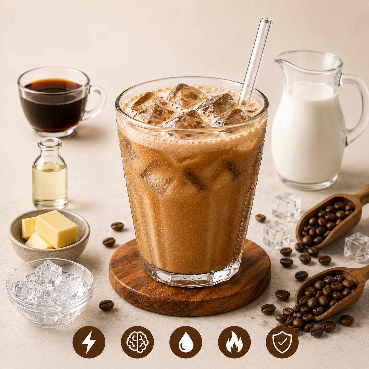 Salted Caramel Style Iced Butter Coffee: Rich & Creamy Coffee