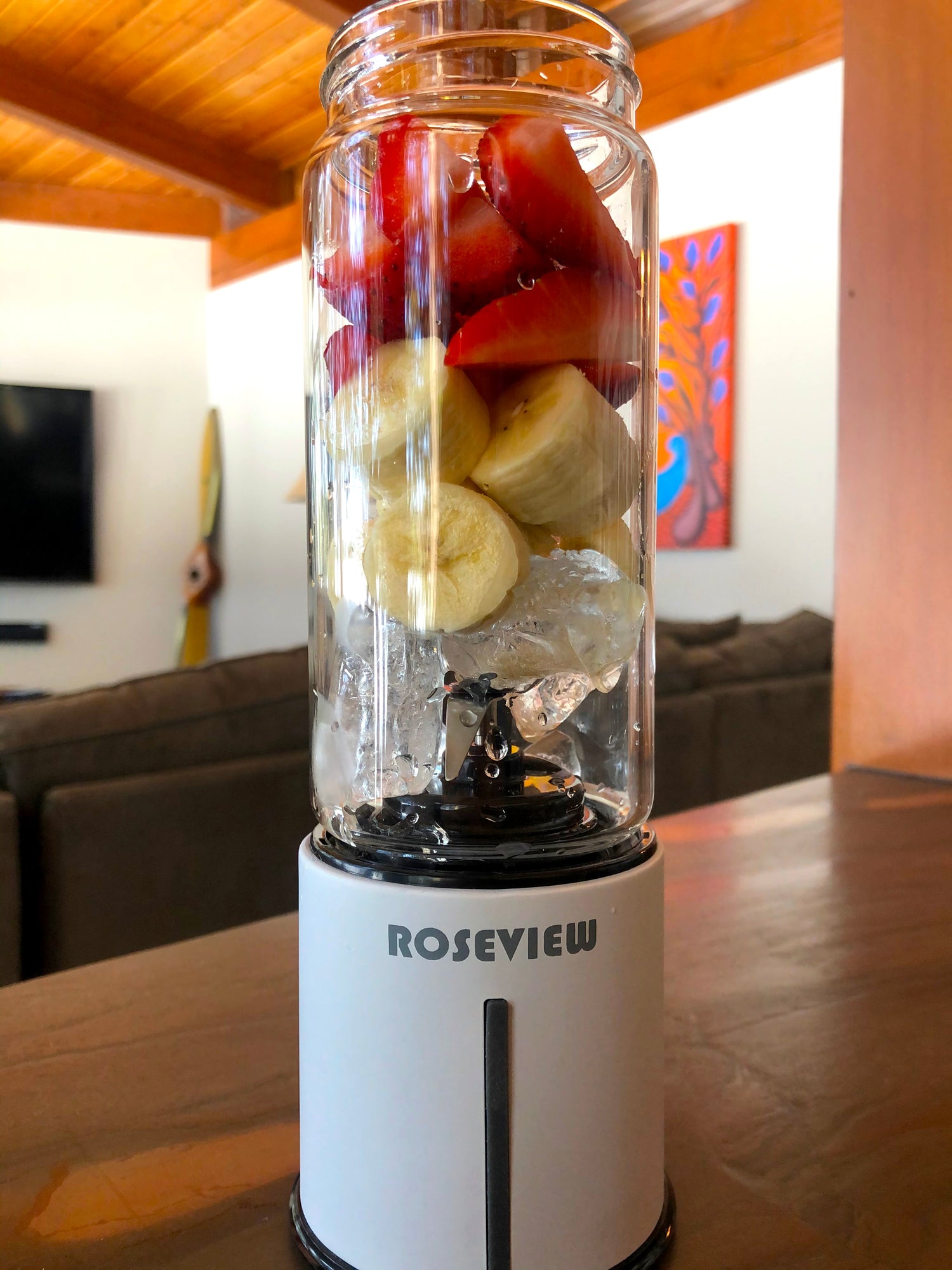 ROSEVIEW Blender Smoothie Portable for smoothies Glass bottle Mini USB rechargeable Handheld 2 Speed battery powered hand jet blend Shakes Cup mélangeur fruit juicer Cordless melangeur portatif maker jet Mixer