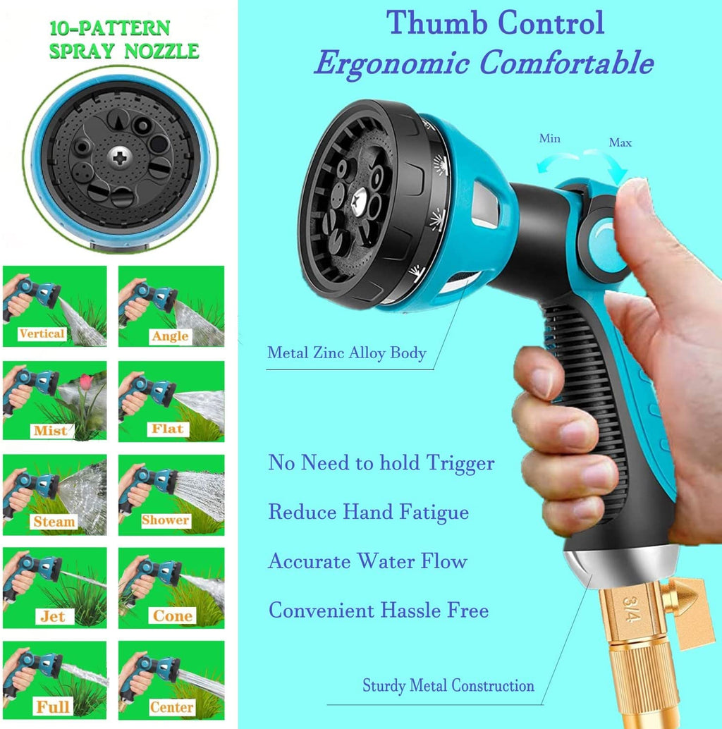 Tuyau d'arrosage extensible 50 pi 75 pi 100 pi 150 pi 200 pi Extensible 50 75 pi 100 pi 150 200 pi (CA, LakeBlue)