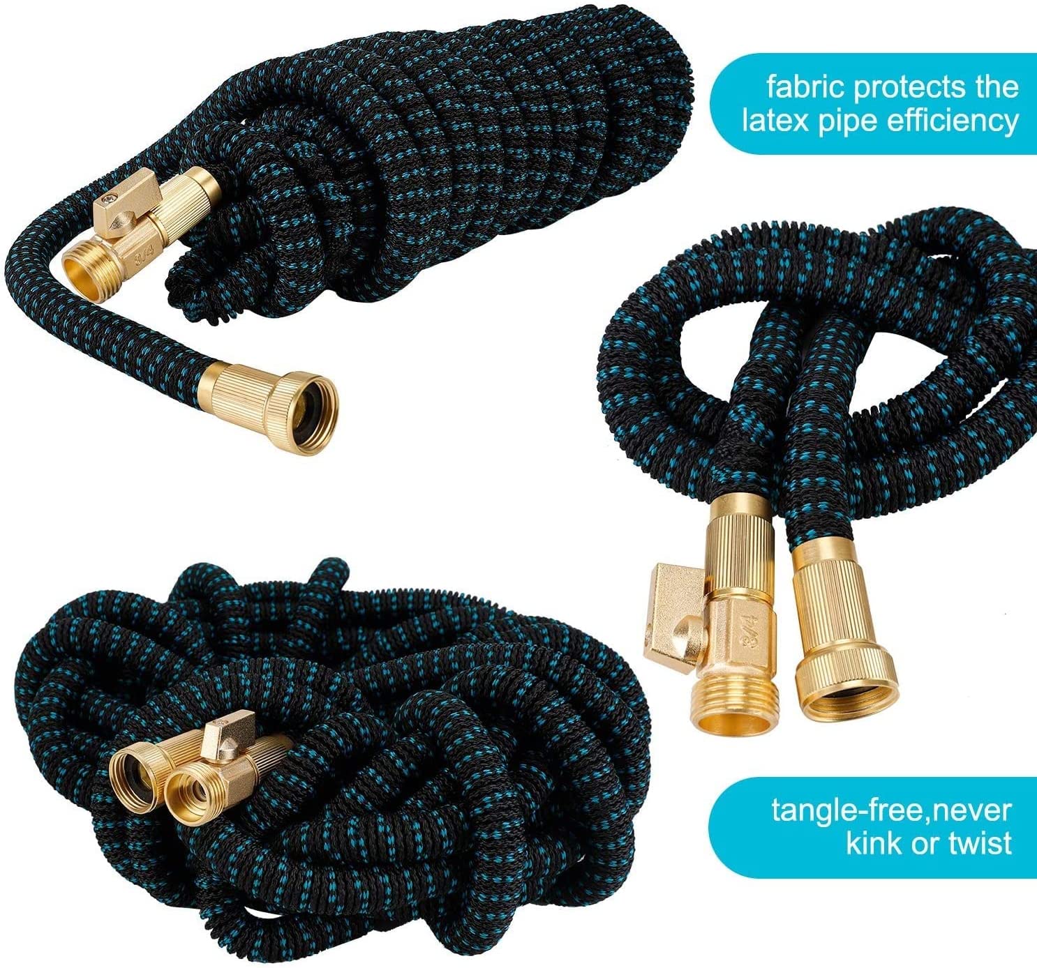 Tuyau d'arrosage extensible 50 pieds 75 pieds 100 pieds 150 pieds 200 pieds Extensible 50 75 pieds 100 pieds 150 200 pieds (CA, bleu foncé)