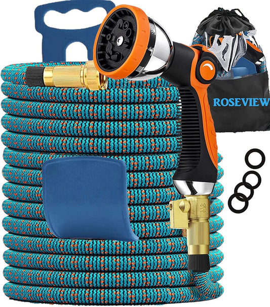 Garden Hose Expandable 50ft 75ft 100ft 150ft 200ft Expanding 50 75 feet 100 foot 150 200 ft (CA, BlueOrange)