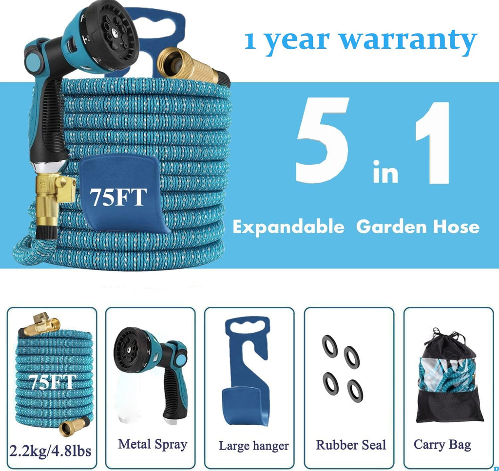 Tuyau d'arrosage extensible 50 pi 75 pi 100 pi 150 pi 200 pi Extensible 50 75 pi 100 pi 150 200 pi (CA, SkyBlue)